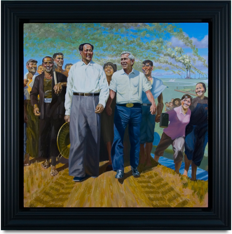 Great Leaders Accomplishing Mission of Mutual Enrichment!, 2010, oil on canvas. 36" x 36"